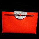 MacBook Air 11" Case - Grey & Orange Felt Case with Ancient Chopstick