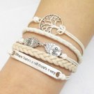Tree of Life Bracelet, Owl & Love Bracelet--Antique Silver Charm Bracelets