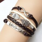 Infinity Bracelet, Owl Bracelet, Love Bracelet,charm bracelet