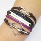 Infinity, Love & Arrow Bracelet--Antique Silver Charm Bracelets