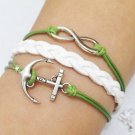 Infinity & Anchor Bracelet --Antique Silver Charm Bracelets