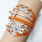Infinity & Love bracelet,bestfriend bracelet,Anchor Charm Bracelet