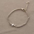 cross bracelet,friend gift,antique silver little cross pendant,alloy chain