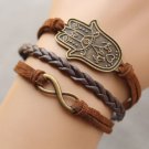 HAMSA bracelet karma bracelet &infinity bracelet antique bronze pendant