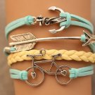 arrow bracelet anchor bracelet &love bike bracelet antique silver pendant