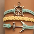 anchor bracelet &rudder bracelet antique silver pendant