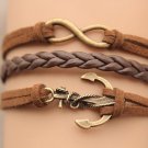 anchor bracelet karma bracelet &infinity bracelet antique bronze pendant
