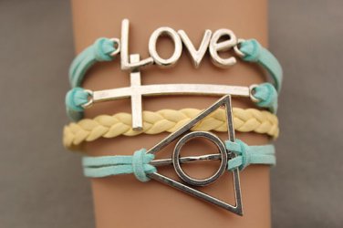 Love bracelet Cross bracelet &The deathly hallows bracelet