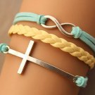 Cross bracelet karma bracelet &infinity bracelet anique silver pendant