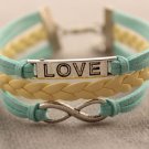 Love karma bracelet &infinity bracelet antique silver pendant