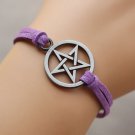 Supernatural Inspired bracelet black pendant,purple rope bracelet