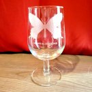 National Wildlife Federation Etched Butterfly Wine Glass 6 Inch
