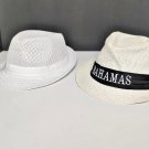 2 Fedoras Summer Hats Bahamas White Excellent Condition