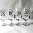 Set 4 LOWENBRAU Pilsner Beer Glasses Footed