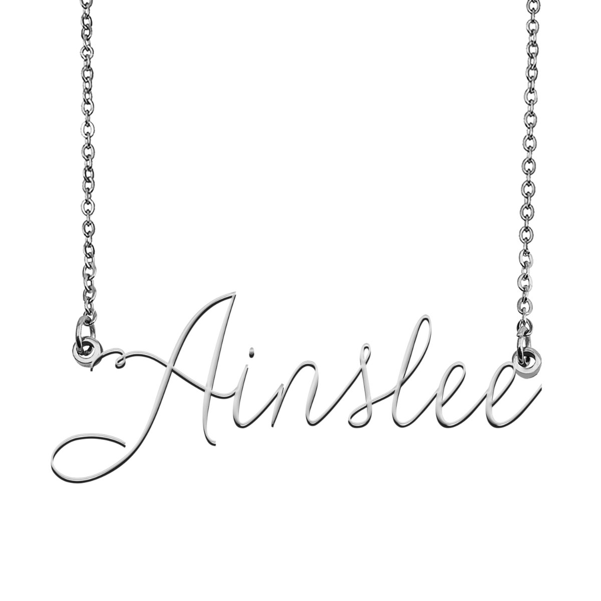 Ainslee Name Necklace Custom Personalized Name Plate Jewelry for