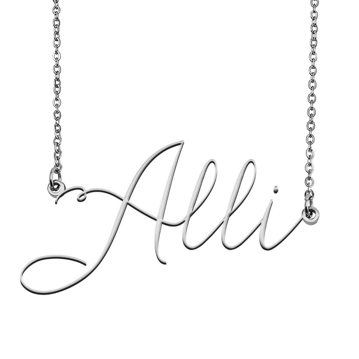 Alli Name Necklace Custom Personalized Name Plate Jewelry for Birthday