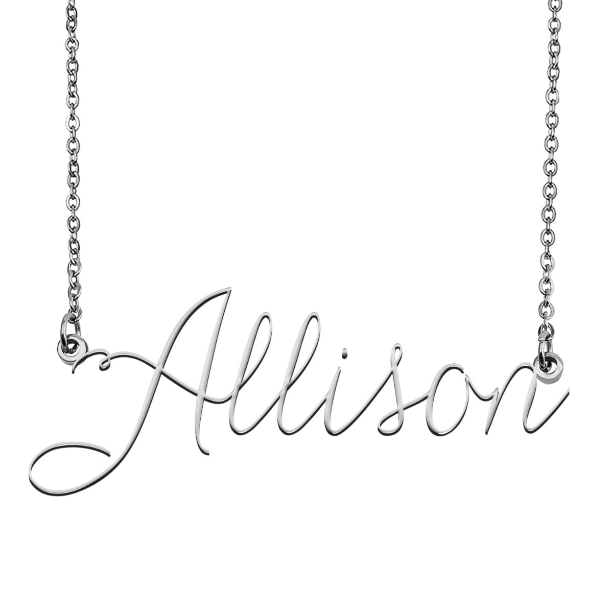 Allison Name Necklace Custom Personalized Name Plate Jewelry for