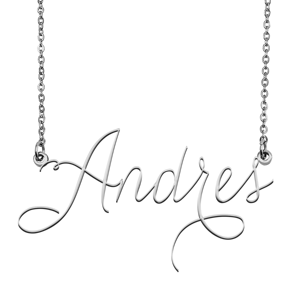 Andres Name Necklace Custom Personalized Name Plate Jewelry for