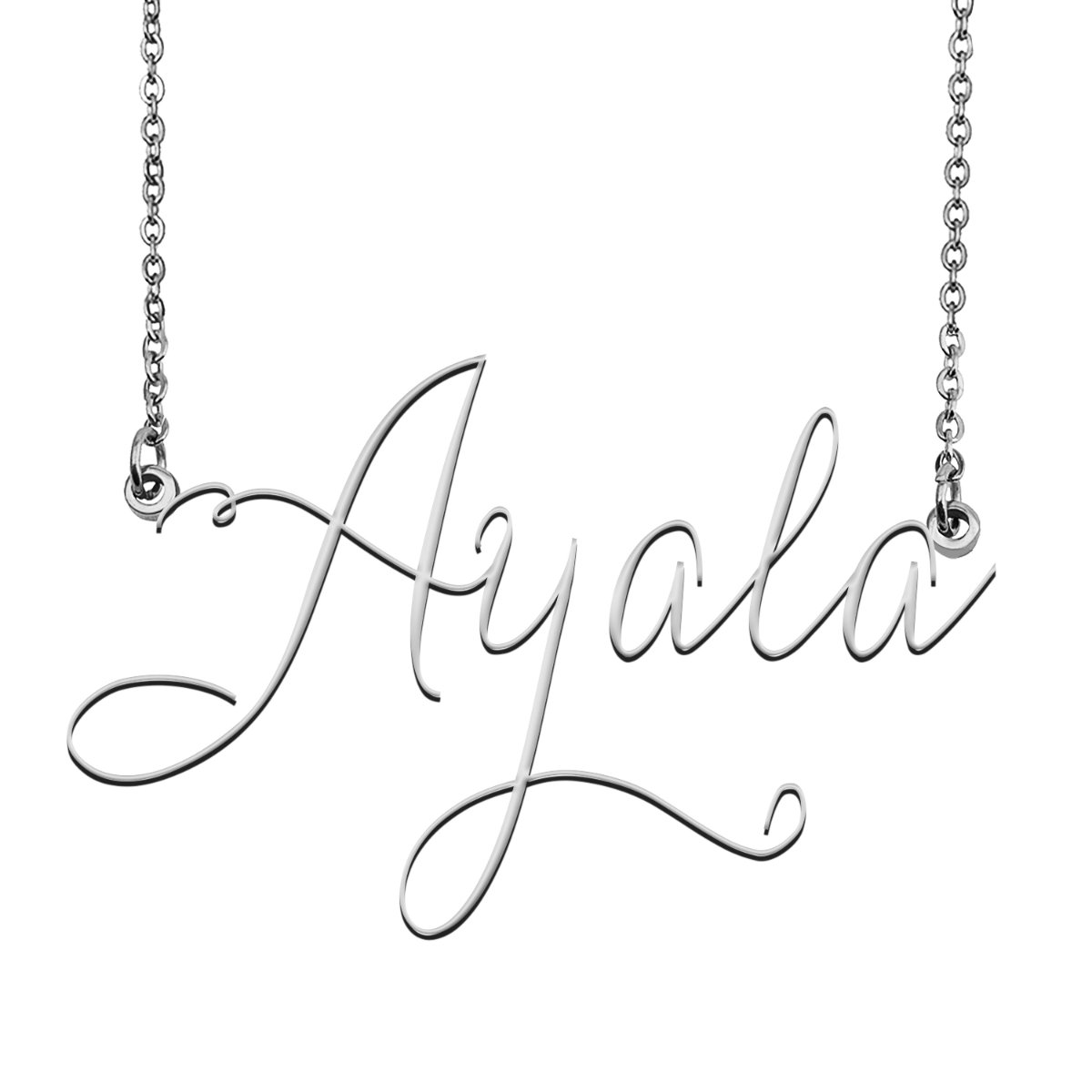 Ayala Name Necklace Custom Personalized Name Plate Jewelry For Birthday