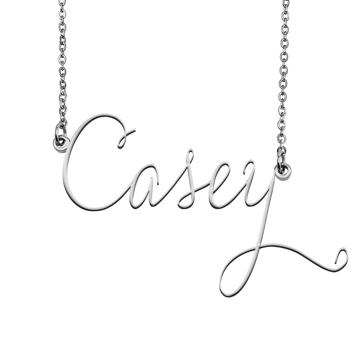 Casey Name Necklace Custom Personalized Name Plate Jewelry for Birthday Christmas Gift