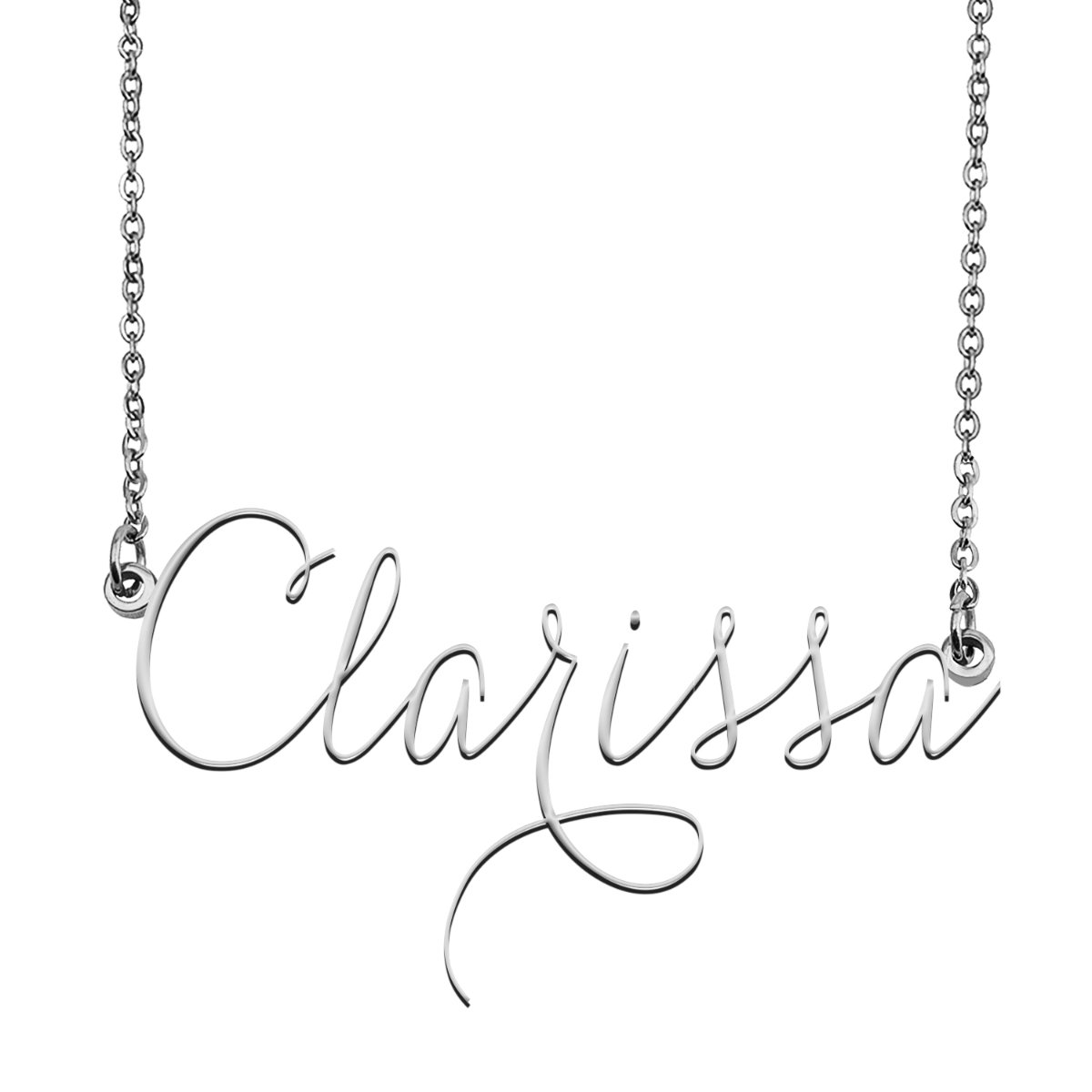 Clarissa Name Necklace Custom Personalized Name Plate Jewelry for