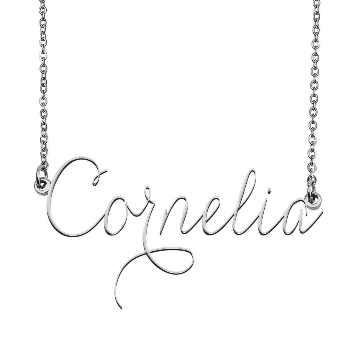 Cornelia Name Necklace Custom Personalized Name Plate Jewelry for