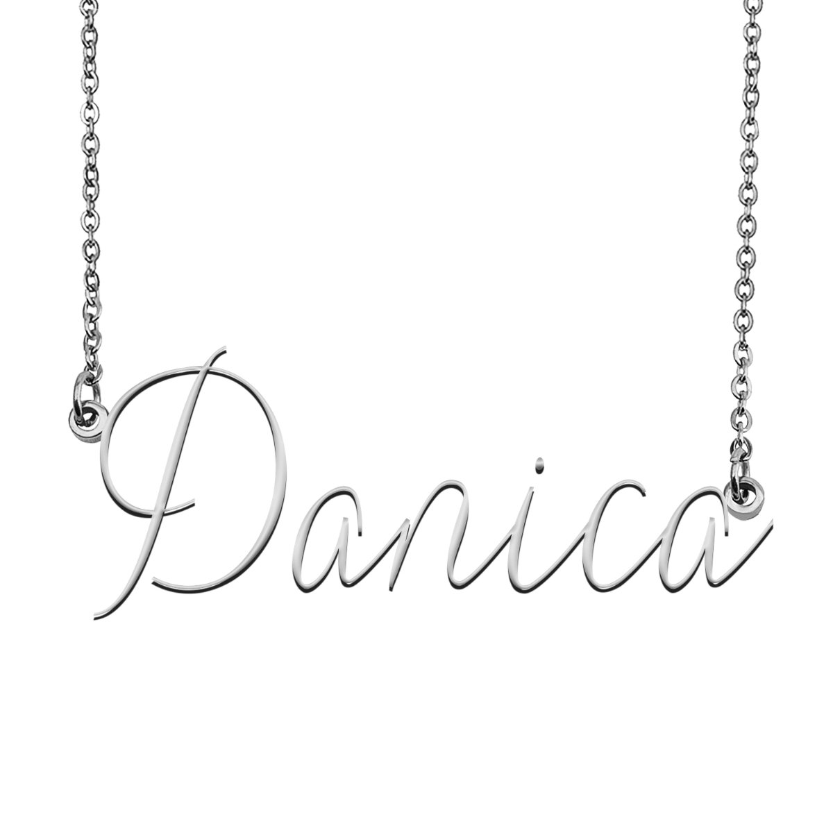 Danica Name Necklace Custom Personalized Name Plate Jewelry for