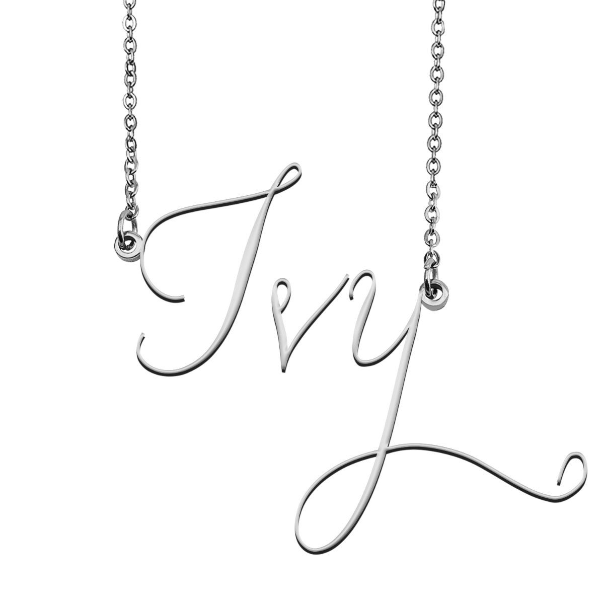Ivy Name Necklace Custom Personalized Name Plate Jewelry for Birthday Christmas Gift