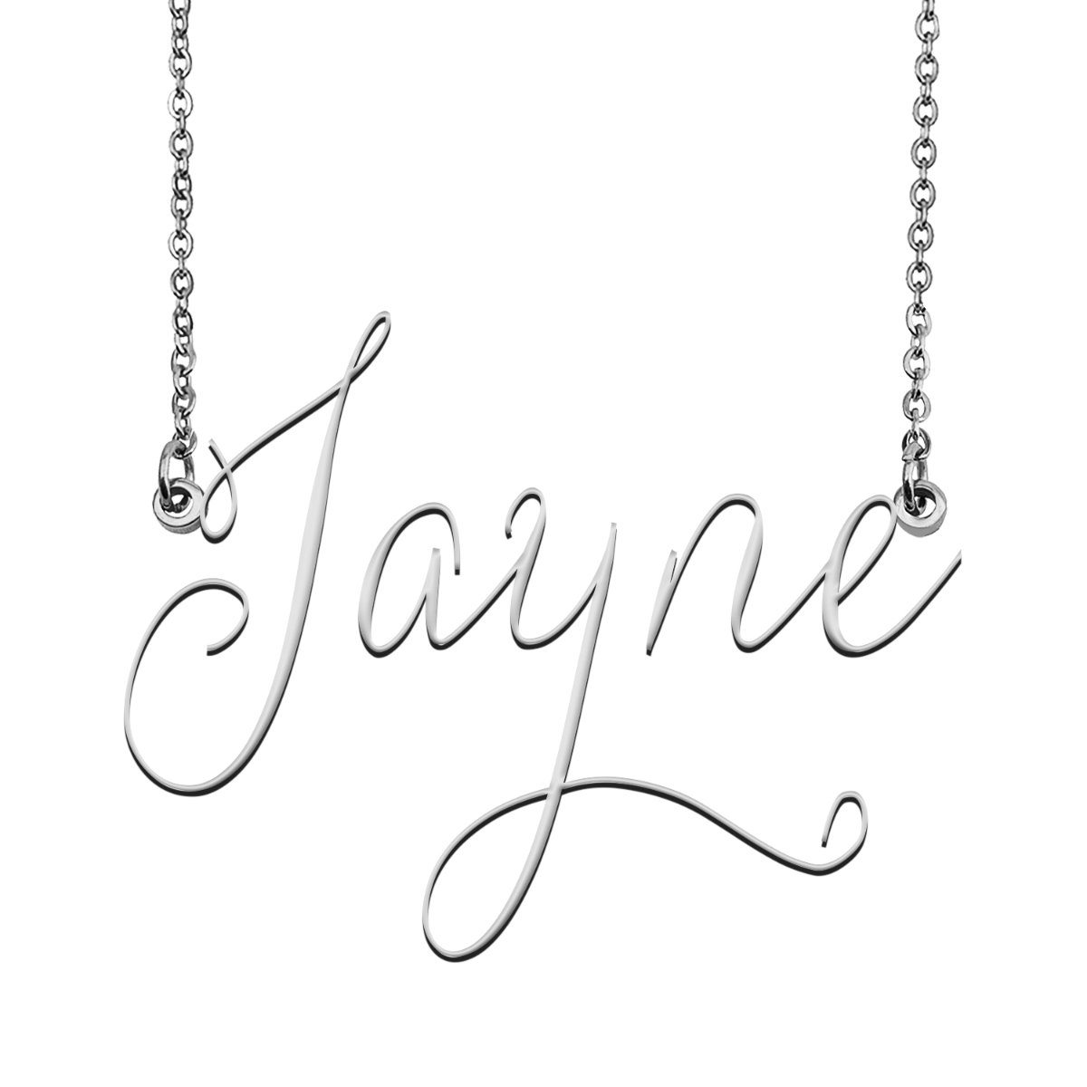 Jayne Name Necklace Custom Personalized Name Plate Jewelry for Birthday