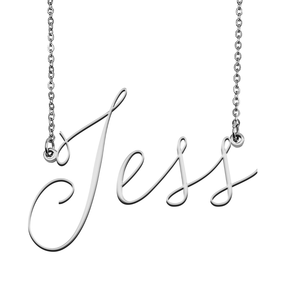 Jess Name Necklace Custom Personalized Name Plate Jewelry for Birthday ...