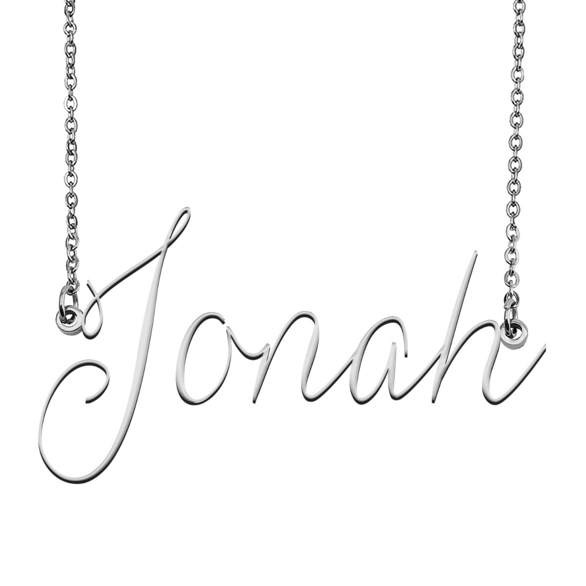 Jonah Name Necklace Custom Personalized Name Plate Jewelry ...