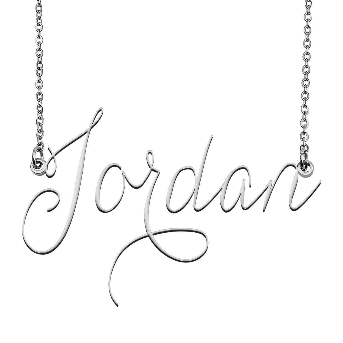 Jordan Name Necklace Custom Personalized Name Plate Jewelry for