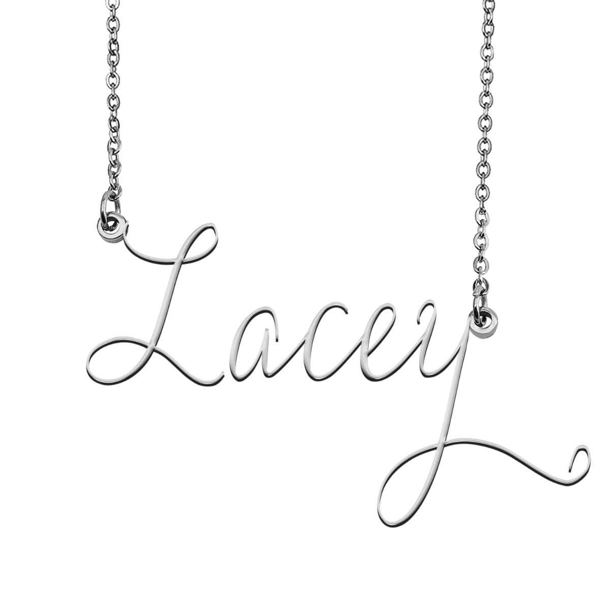 Lacey Name Necklace Custom Personalized Name Plate Jewelry for Birthday ...