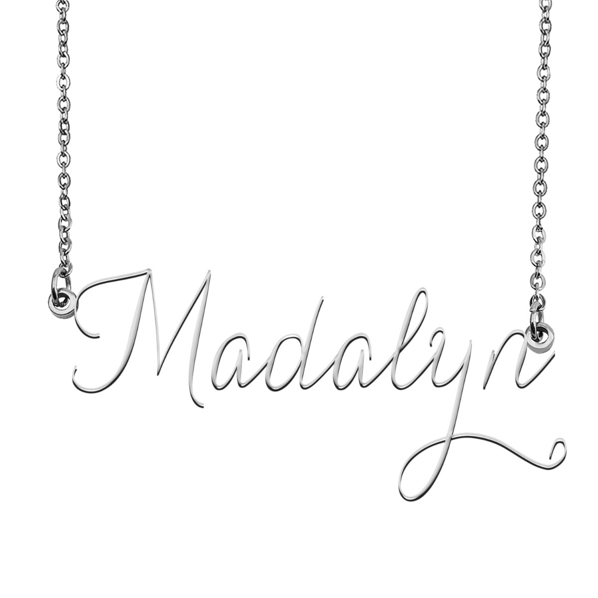 Madalyn Name Necklace Custom Personalized Name Plate Jewelry for