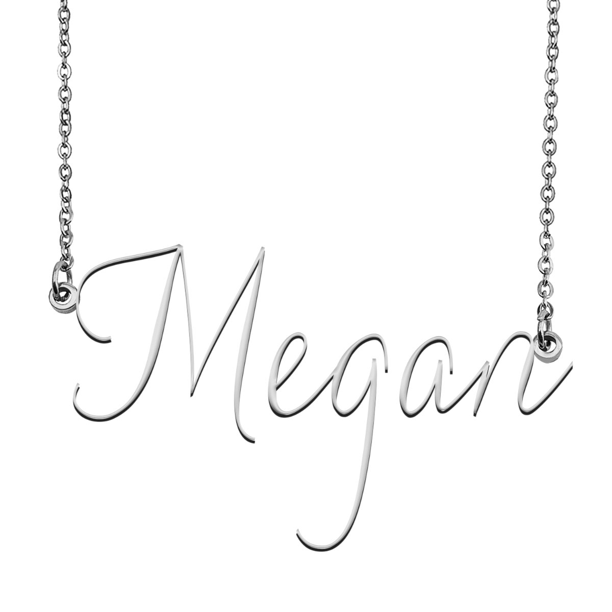 Megan Name Necklace Custom Personalized Name Plate Jewelry for Birthday