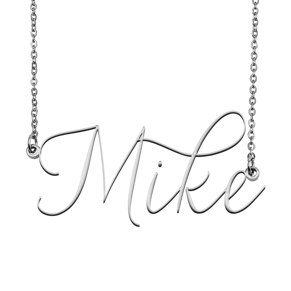 Mike Name Necklace Custom Personalized Name Plate Jewelry for Birthday