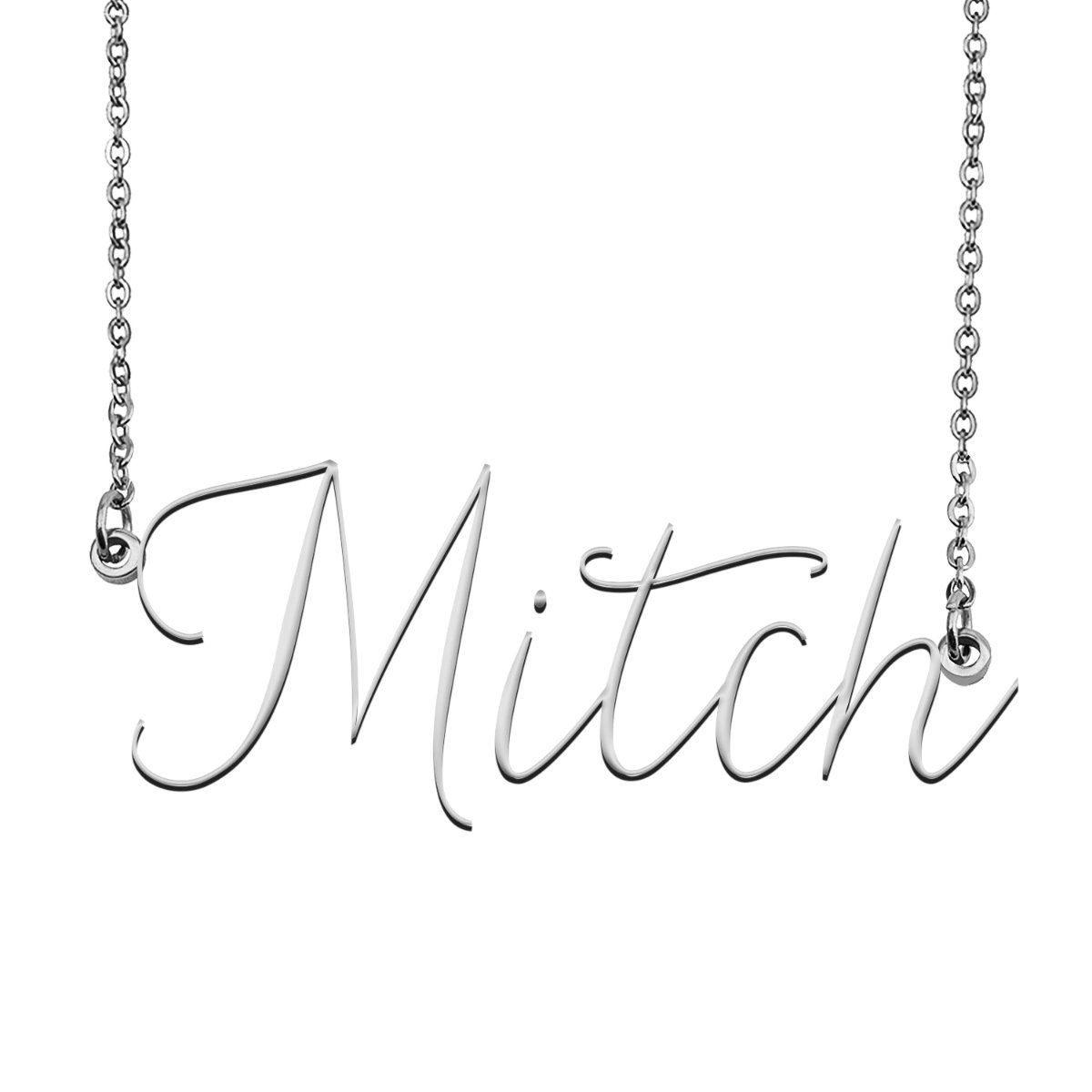 Mitch Name Necklace Custom Personalized Name Plate Jewelry for Birthday