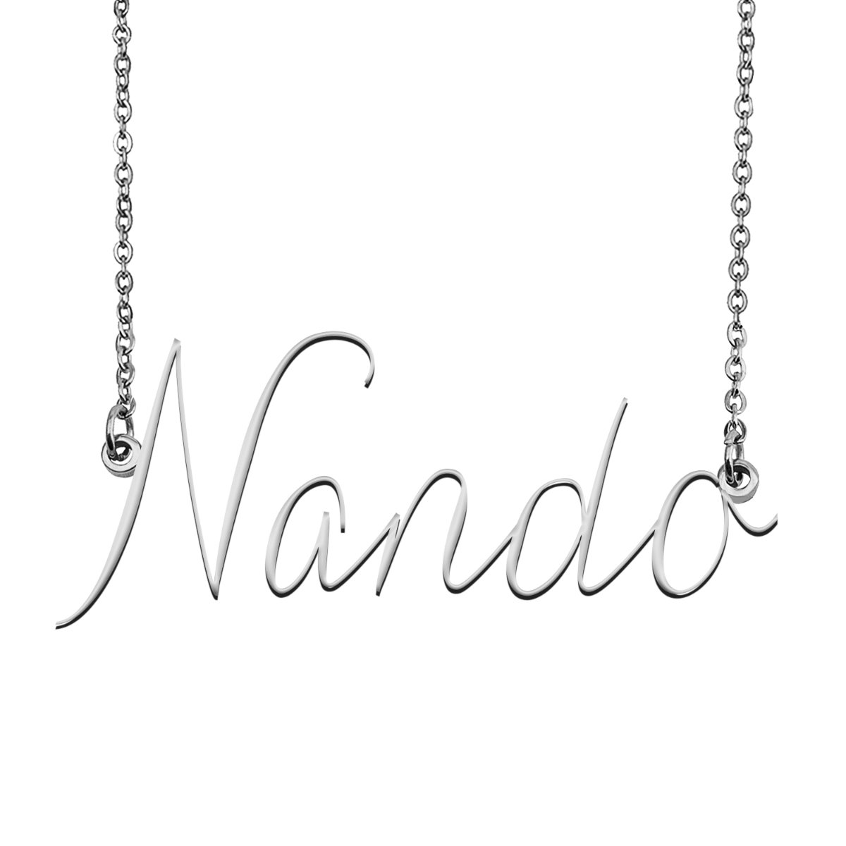 Nando Name Necklace Custom Personalized Name Plate Jewelry for Birthday ...