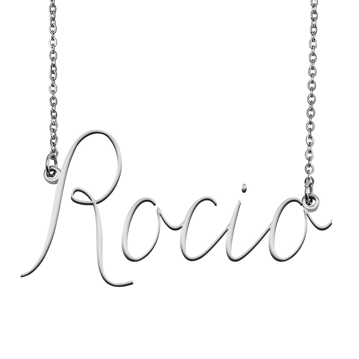 Rocio Name Necklace Custom Personalized Name Plate Jewelry For Birthday Christmas T 4580