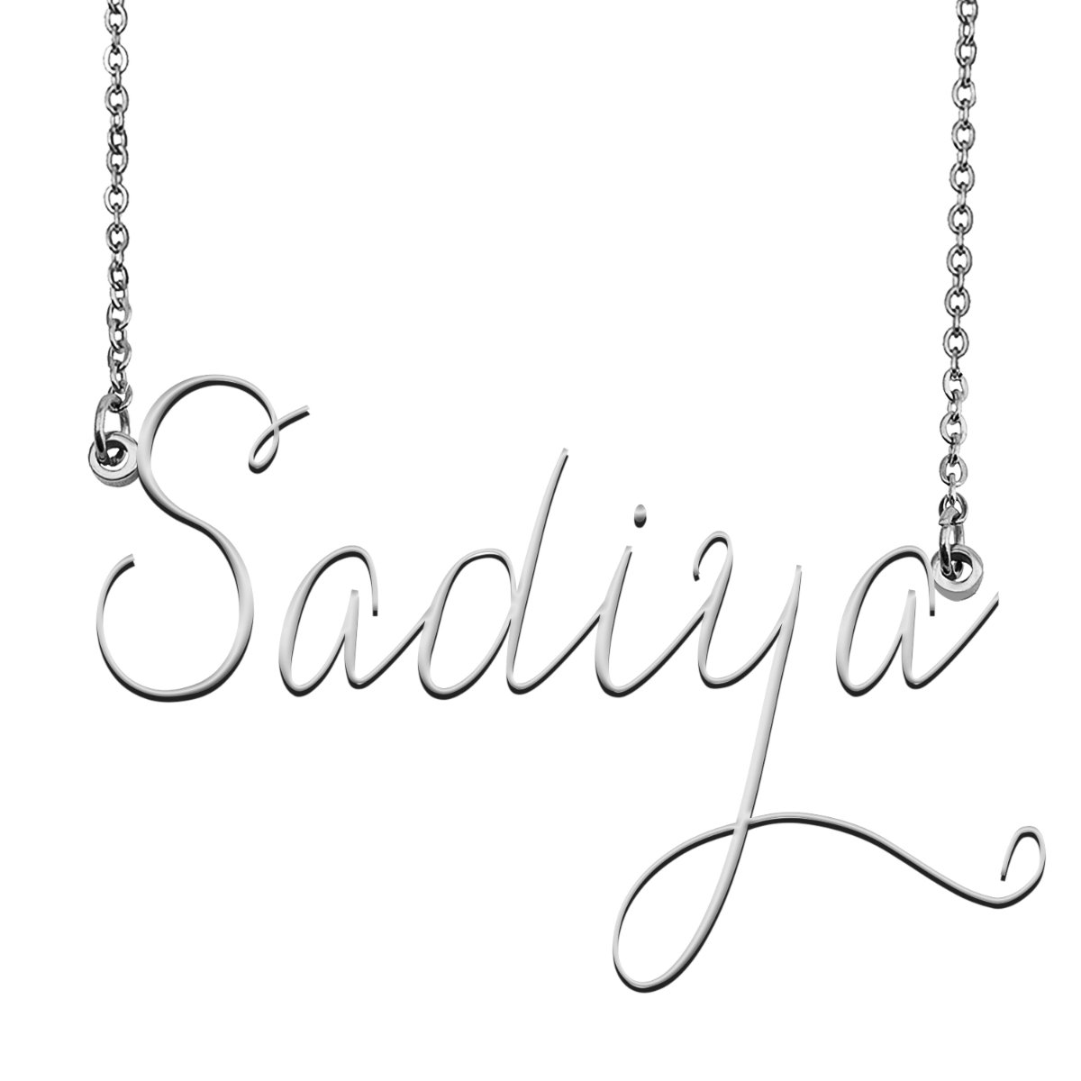 Sadiya Name Necklace Custom Personalized Name Plate Jewelry for ...