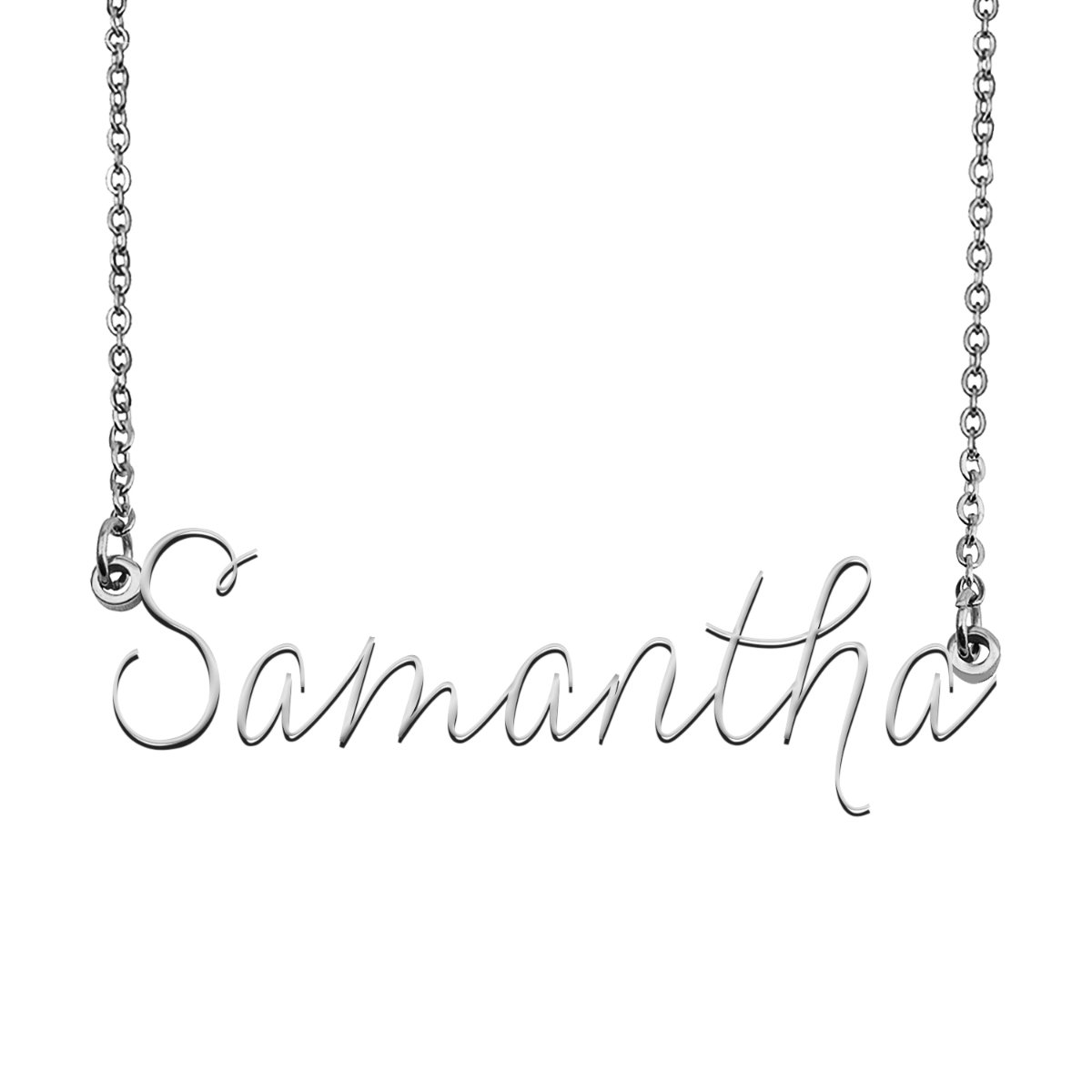 Samantha Name Necklace Custom Personalized Name Plate Jewelry for