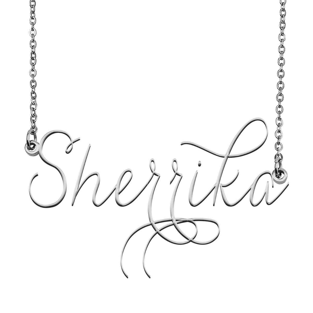 Sherrika Name Necklace Custom Personalized Name Plate Jewelry For ...