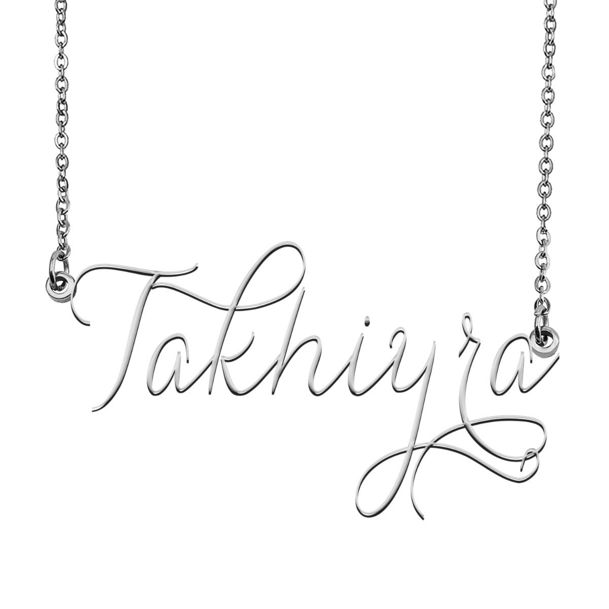 Takhiyra Name Necklace Custom Personalized Name Plate Jewelry For