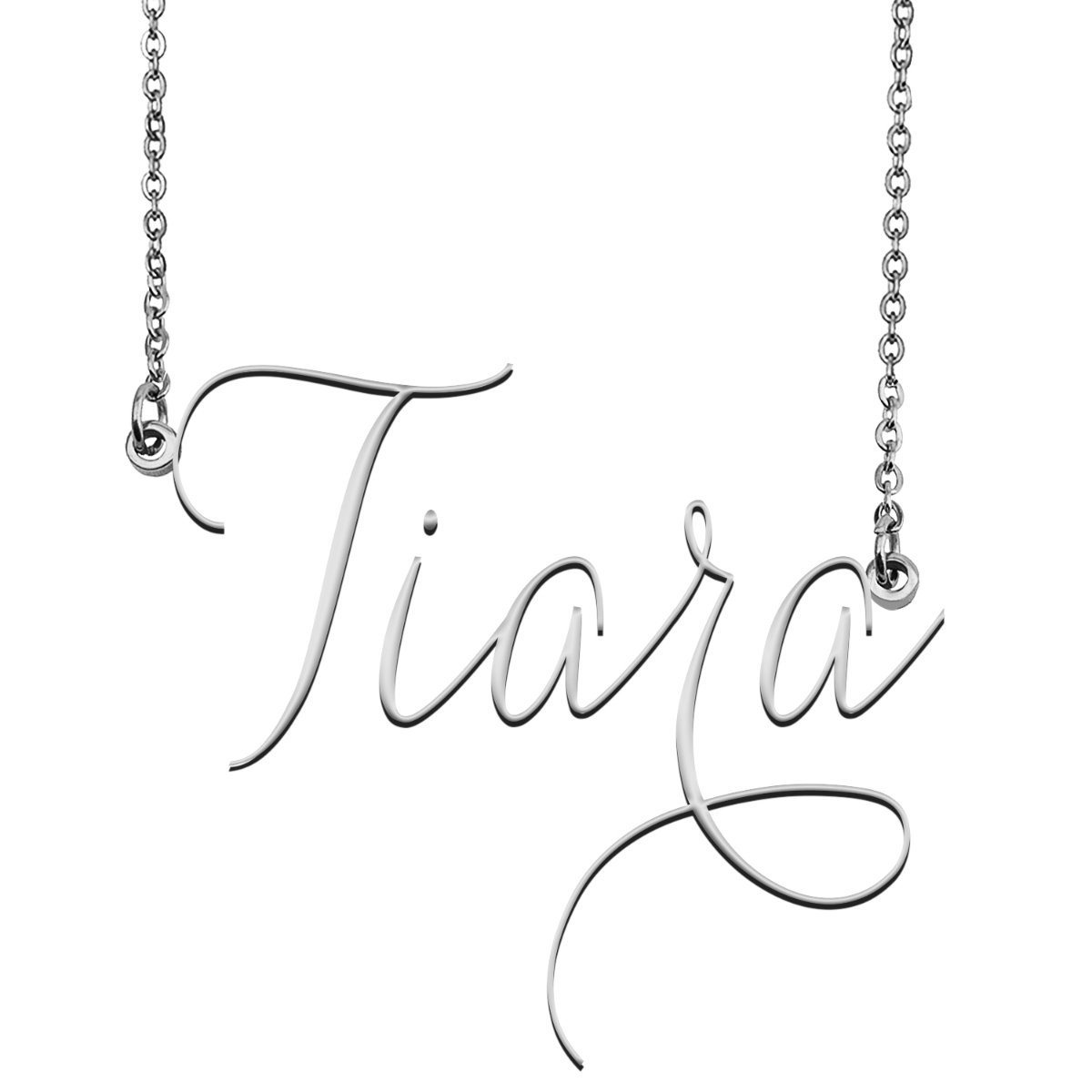 Tiara Name Necklace Custom Personalized Name Plate Jewelry for Birthday