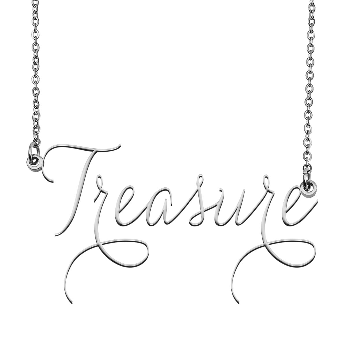Treasure Name Necklace Custom Personalized Name Plate Jewelry for 