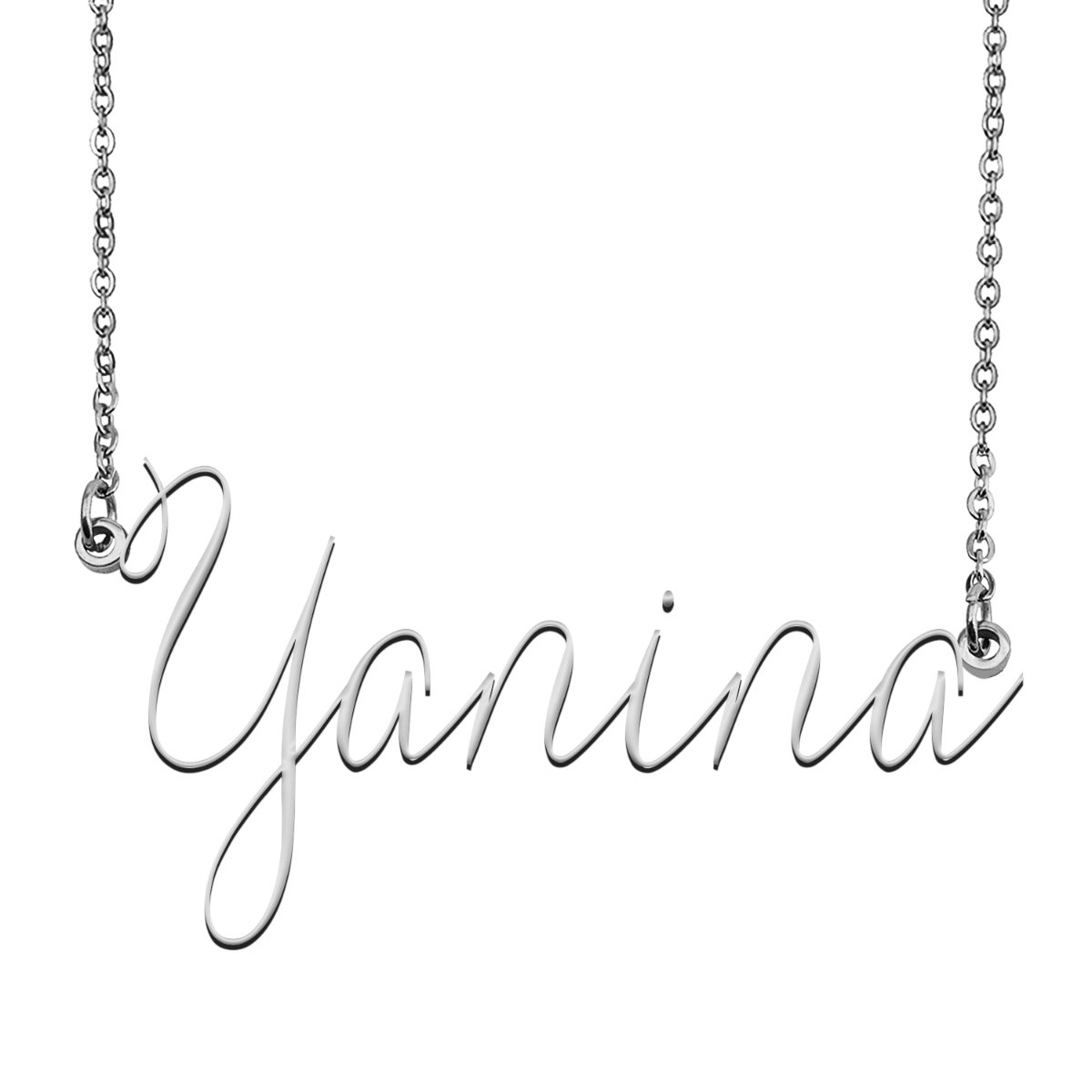 Yanina Name Necklace Custom Personalized Name Plate Jewelry For 