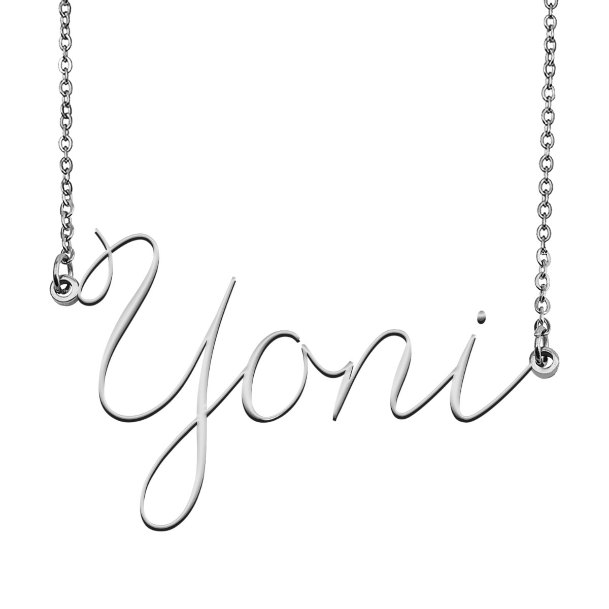 Yoni Name Necklace Custom Personalized Name Plate Jewelry for Birthday