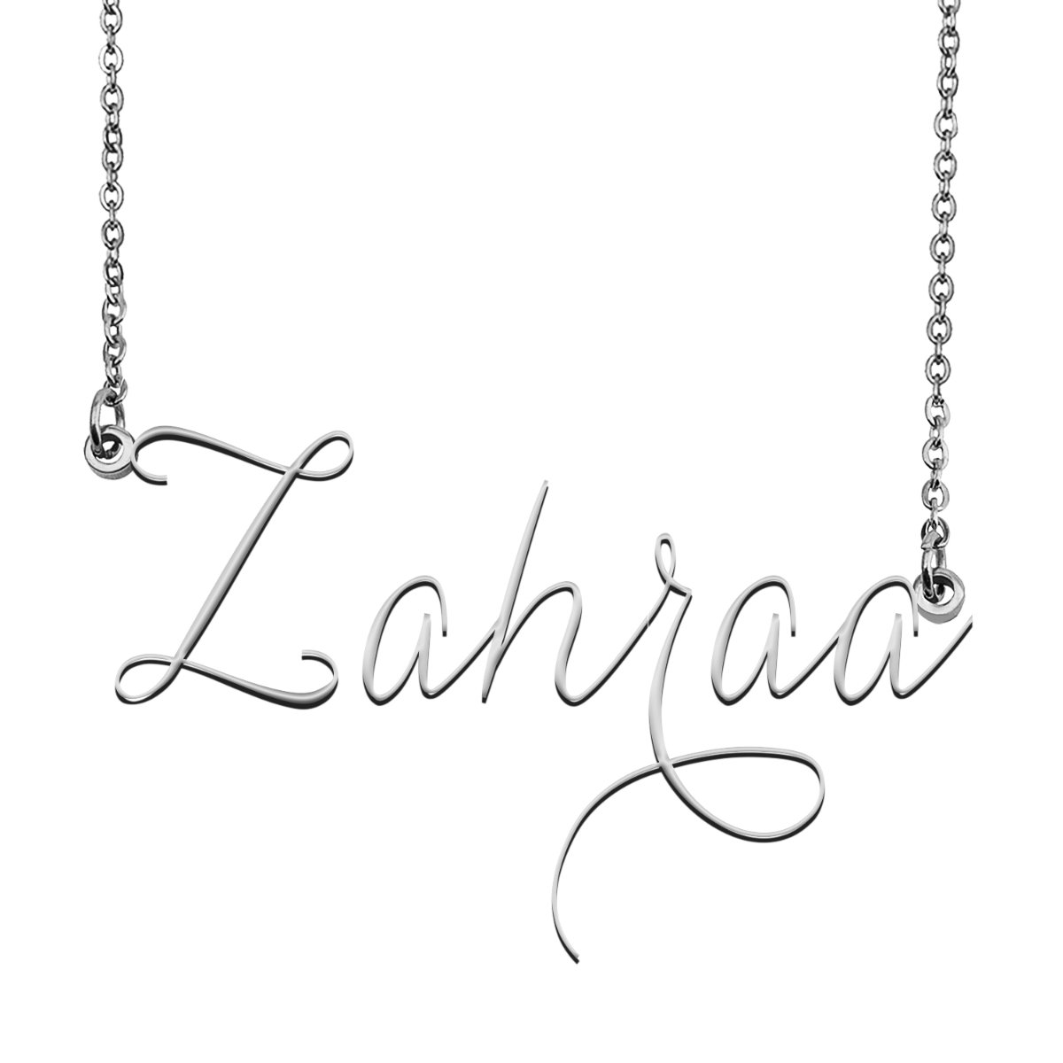 Zahraa Name Necklace Custom Personalized Name Plate Jewelry for