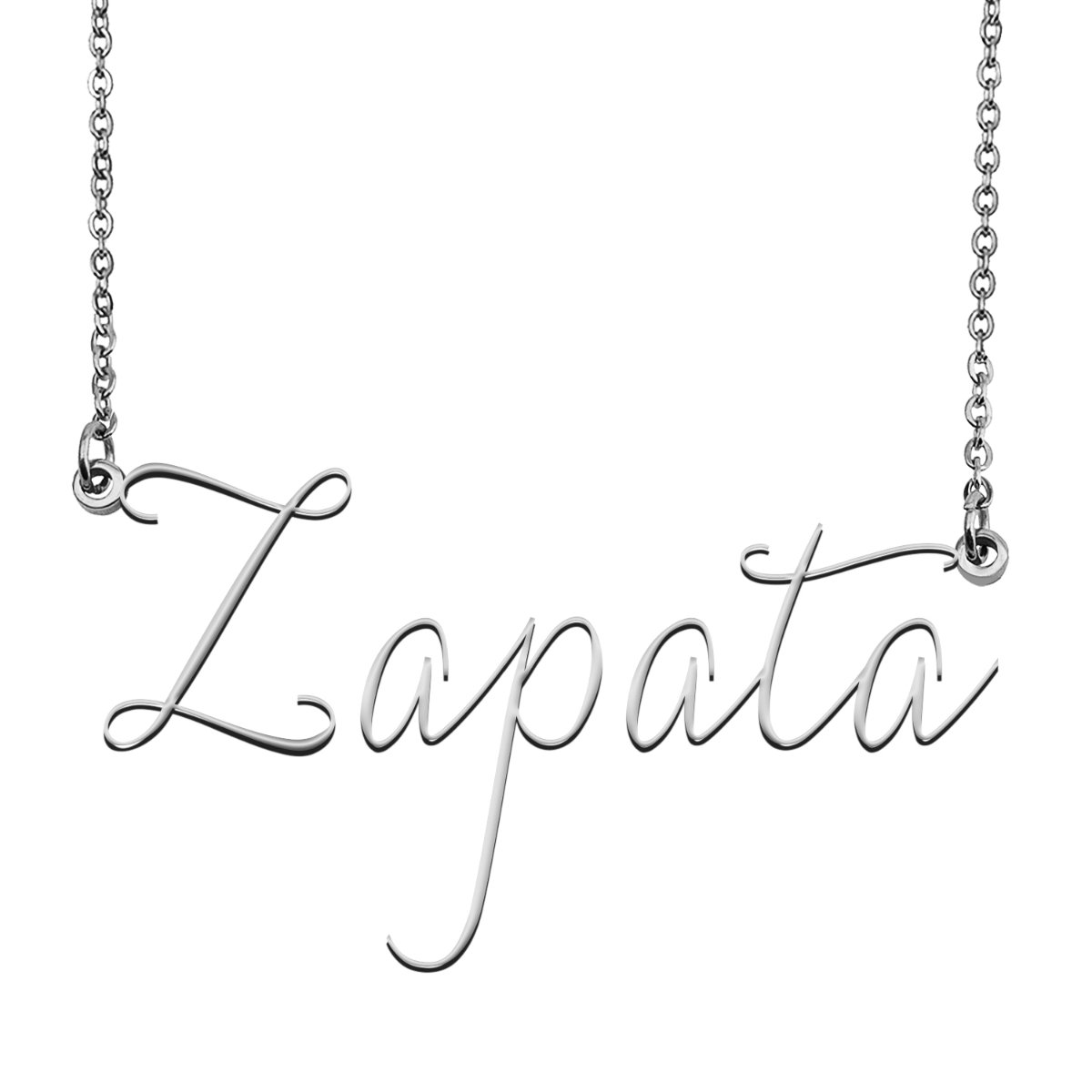 Zapata Name Necklace Custom Personalized Name Plate Jewelry for