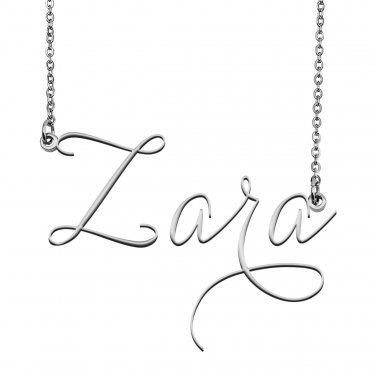 18ct White Gold Plated Birthday Christmas Personalised Name Necklace ZARA